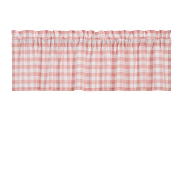 Annie Buffalo Coral Check Valance Curtain 16
